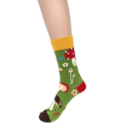 Mushrooms Sock in Green