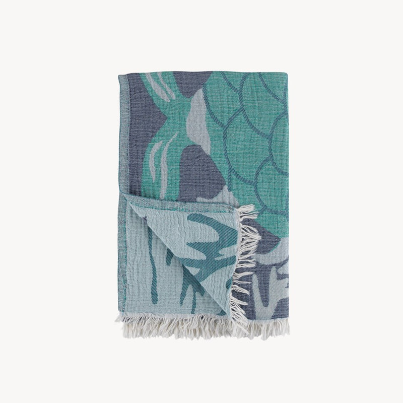Load image into Gallery viewer, Crinkle Multi-use Towel in Tropical Fish
