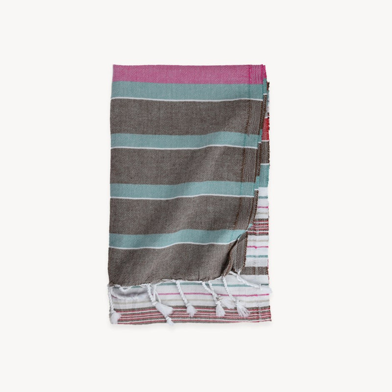 Load image into Gallery viewer, Turkish Towel : Patio Stripe in Pink
