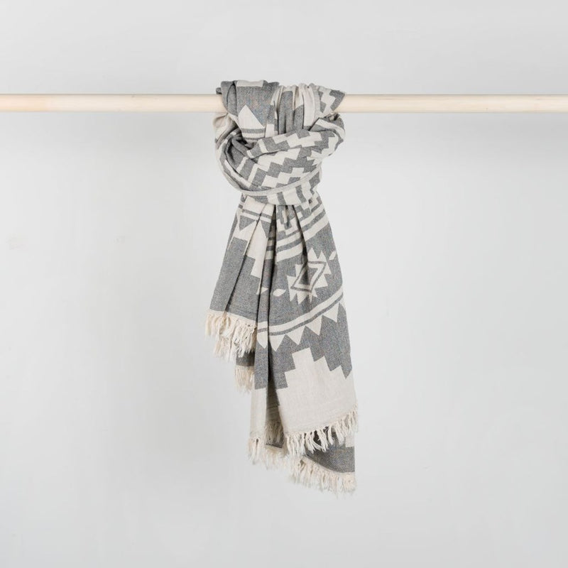 Load image into Gallery viewer, Turkish Towel :  Atzi in Light Grey
