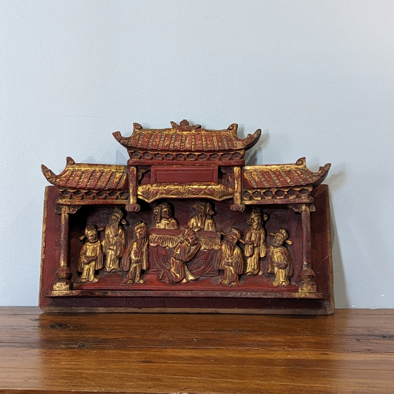 Load image into Gallery viewer, Antique Chinese Carved Wooden Decorative Panel
