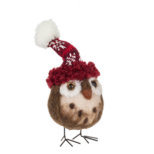 Round Owl with Winter Hat