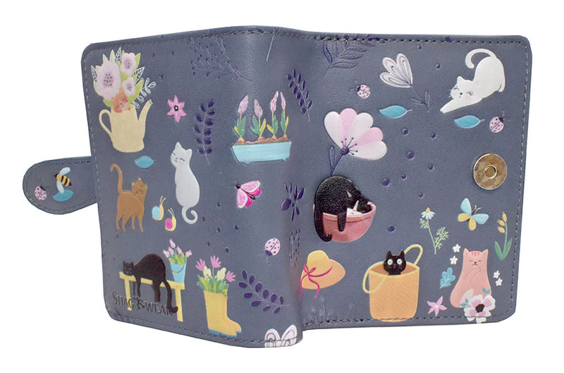 Load image into Gallery viewer, Grey Cats in the Garden Small Wallet
