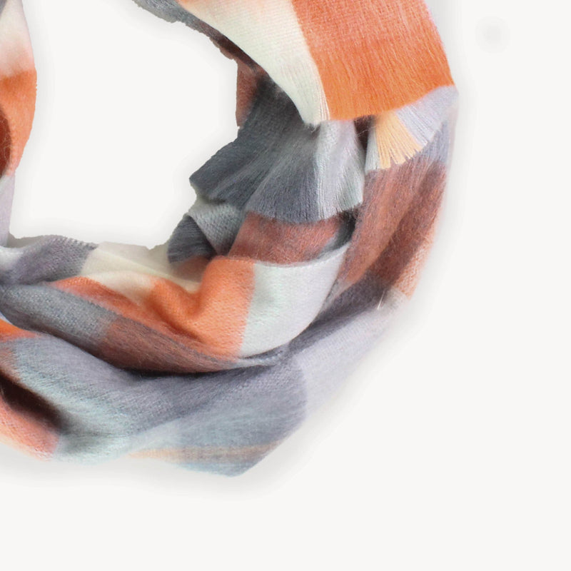 Load image into Gallery viewer, Alpaca Scarf in Sienna/Grey Check
