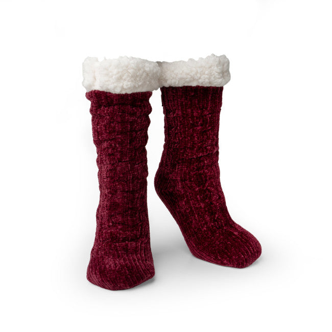 Load image into Gallery viewer, Beyond Soft Slipper Socks in Wine
