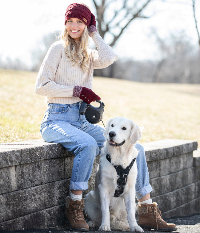 Load image into Gallery viewer, Button Detail Stretch Knit Gloves in Wine
