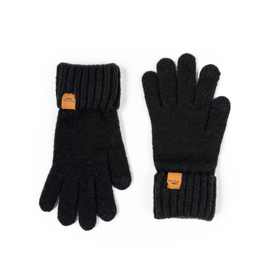Knit Cuffed Gloves in Black