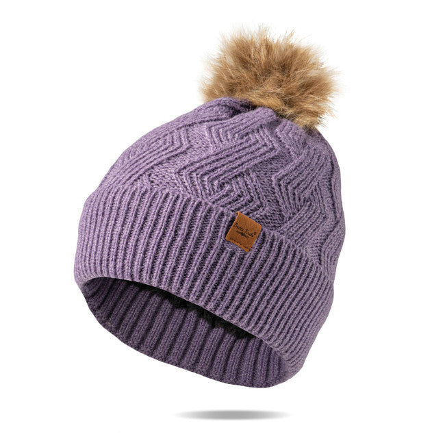 Diamond Knit Hat in Purple