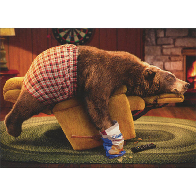 Bear on Recliner Birthday Card