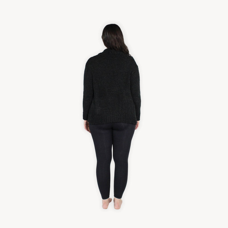 Load image into Gallery viewer, Cozy Cardigan with Ribbed Edge in Black
