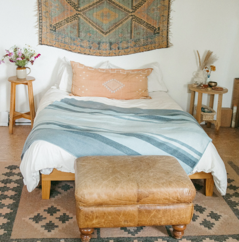 Load image into Gallery viewer, Alpaca Blend Double Blanket in Lumi Stripe
