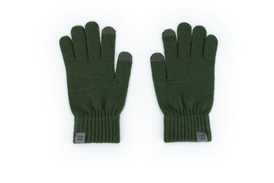 Men's Knit Cuffed Gloves in Olive