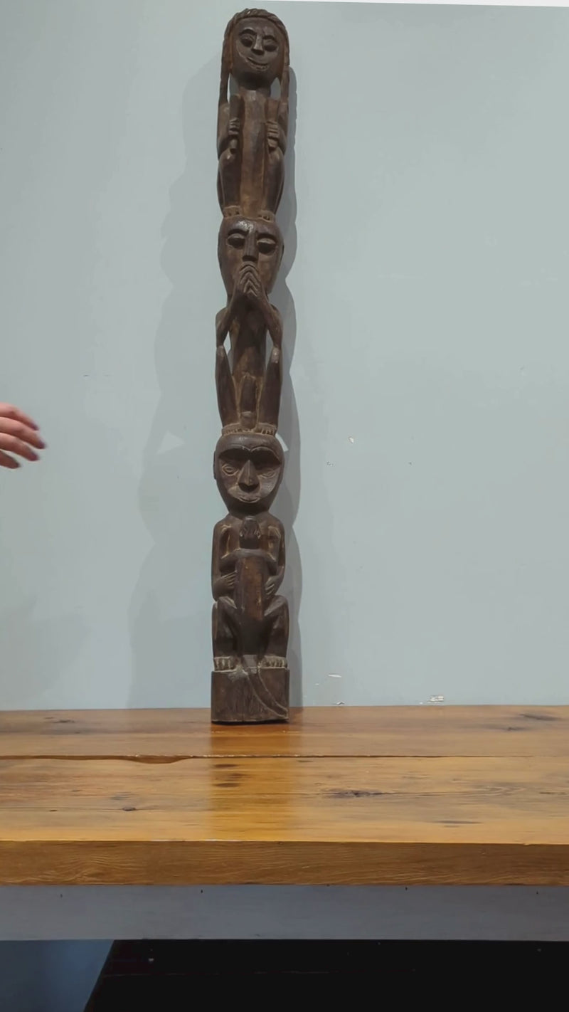 Load and play video in Gallery viewer, 3 People Wood Statue
