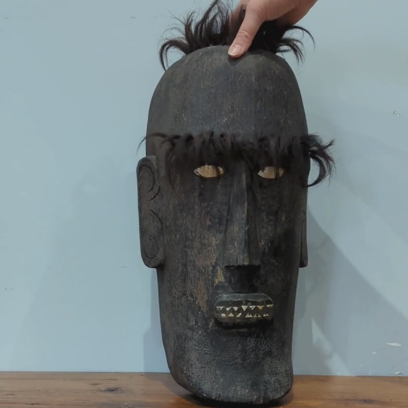 Load and play video in Gallery viewer, Dayak Tribal Mask | Vintage from Borneo
