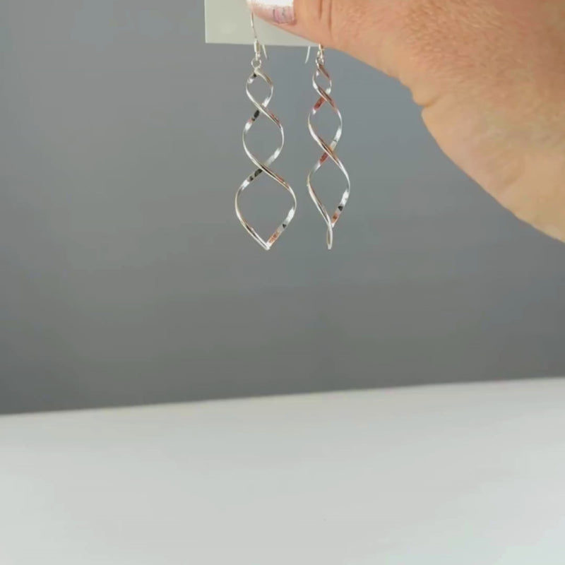 Load and play video in Gallery viewer, Twists &amp; Turns Earrings in Sterling Silver
