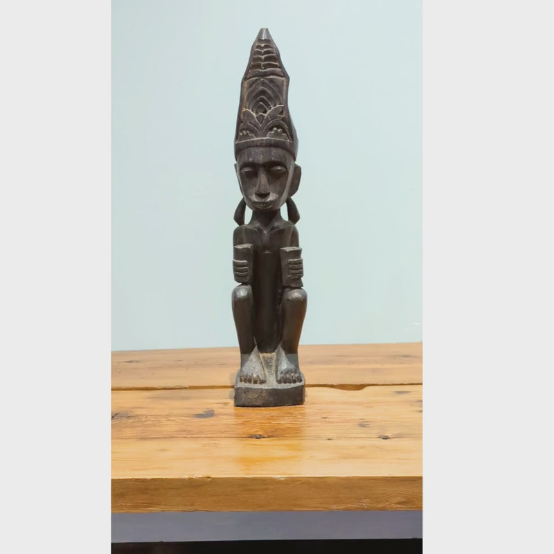 Load and play video in Gallery viewer, Vintage Wood Statue | Rice God from Papua New Guinea
