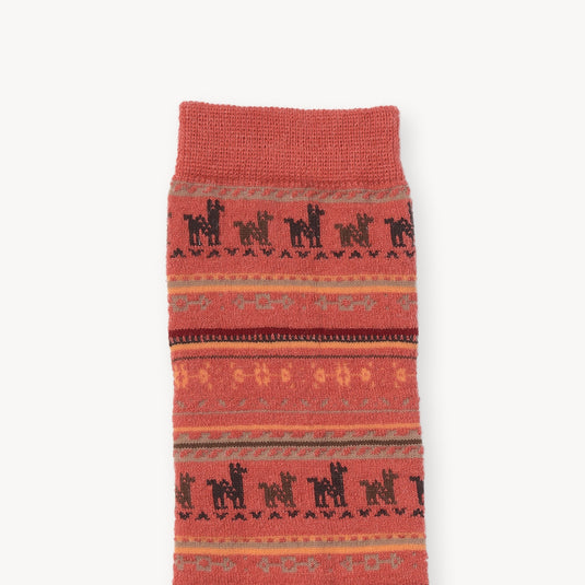 Alpaca Socks in Patterned Saraha