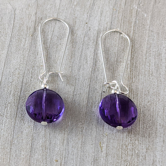 Sparkling Purple Quartz Earrings, Sterling Silver