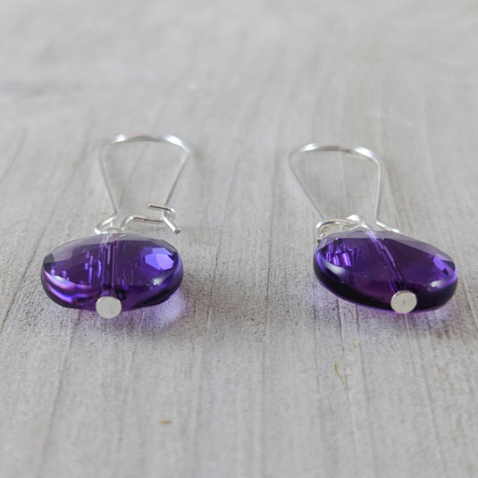 Sparkling Purple Quartz Earrings, Sterling Silver
