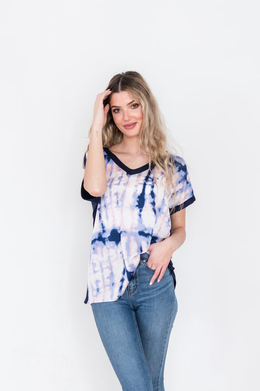 Tie Dye Vintage-Look Short Sleeve Top (S-L)