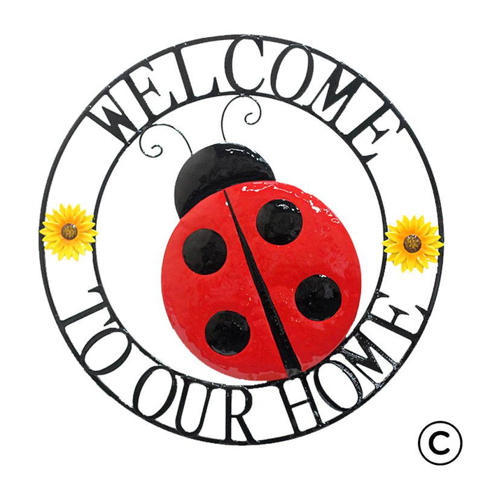 Welcome to Our Home Ladybug Wall Art : Indoor/Outdoor
