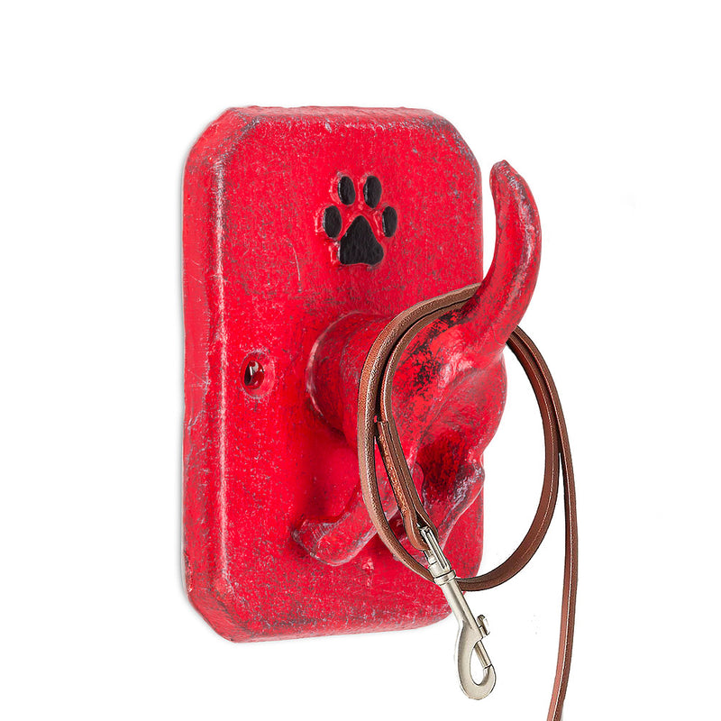 Load image into Gallery viewer, Dog Tail Leash Hook in Antiqued Red

