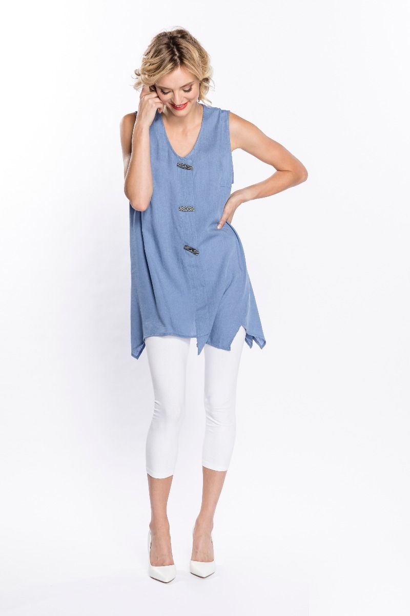 Load image into Gallery viewer, Asymmetrical Hem Sleeveless Top (S-2XL)
