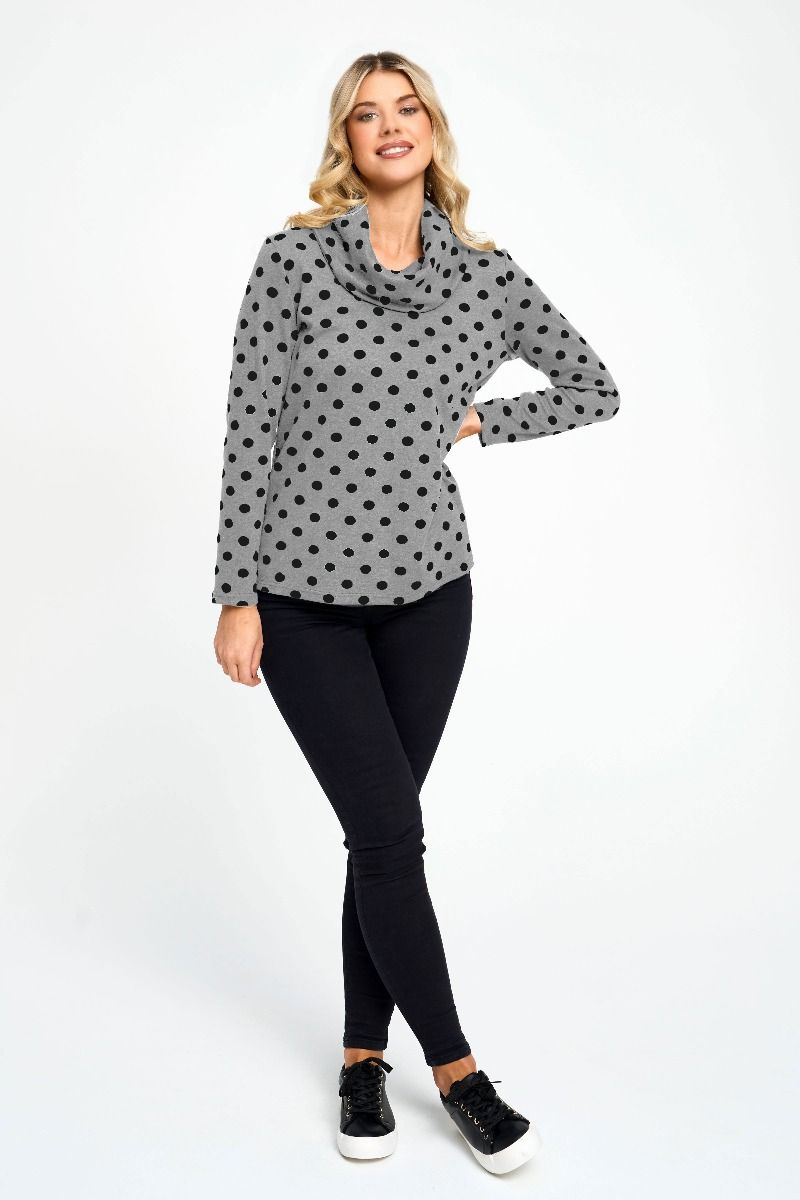 Load image into Gallery viewer, Polka Dot Cowl Neck Top

