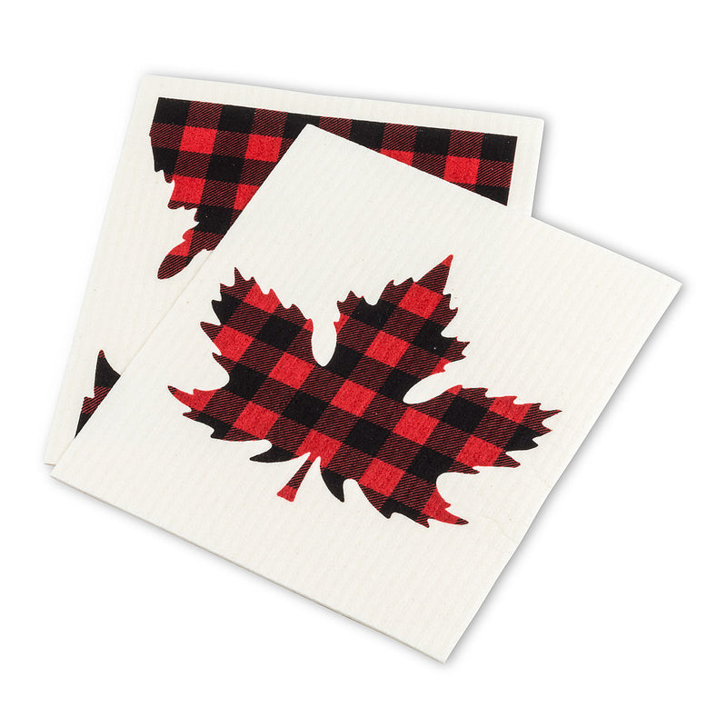 Load image into Gallery viewer, Maple Leaf Buffalo Check : Eco Dishcloths
