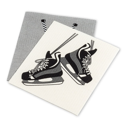 Hockey Skates & Stick : Eco Dishcloths