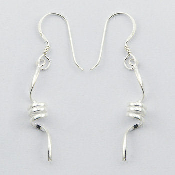 Load image into Gallery viewer, Dangling Corkscrew Earrings, Sterling Silver
