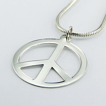 Peace Symbol Pendant (large), Sterling Silver