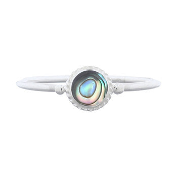 Load image into Gallery viewer, Dainy Round Abalone Ring in Sterling Silver
