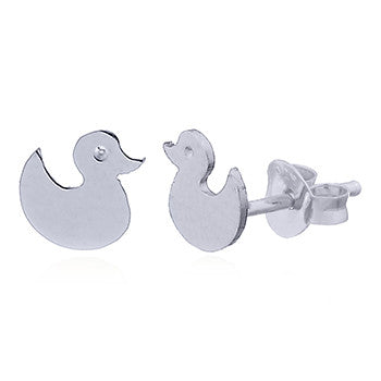 Baby Duck Stud Earrings, Sterling Silver