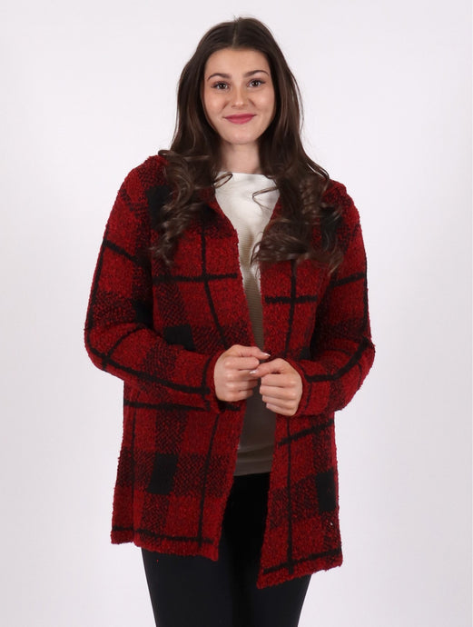 Textured Knit Sweater in Burnt Red