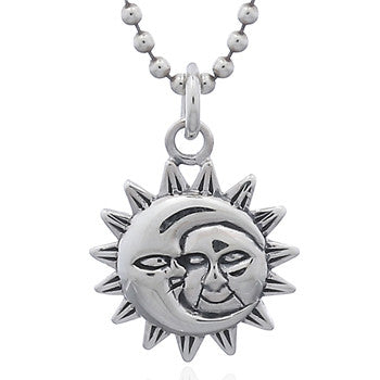 Sun & Moon Pendant, Sterling Silver