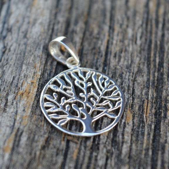Load image into Gallery viewer, Multi Branch Tree of Life Pendant, Small, Sterling Silver
