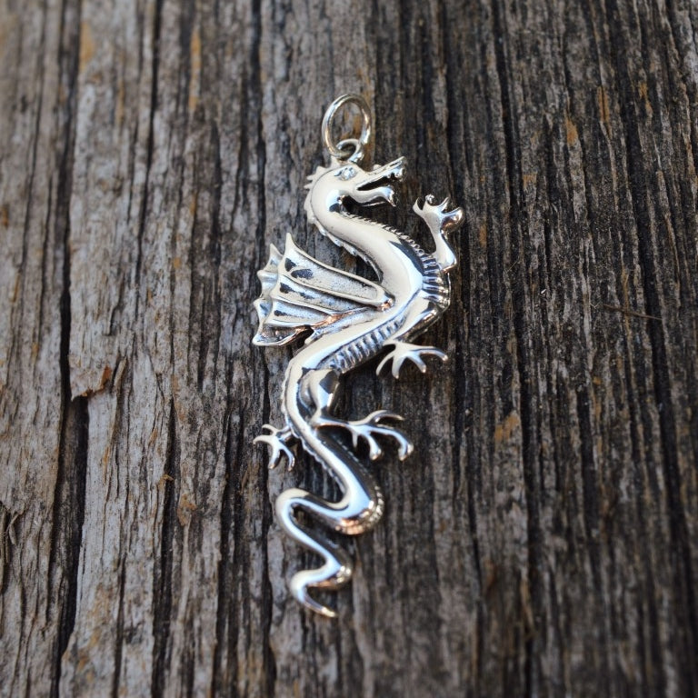 Load image into Gallery viewer, Dragon Pendant, Sterling Silver
