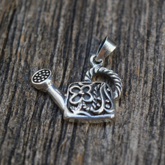 Watering Can Pendant, Sterling Silver