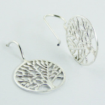 Tree of Life Earrings, Sterling Silver