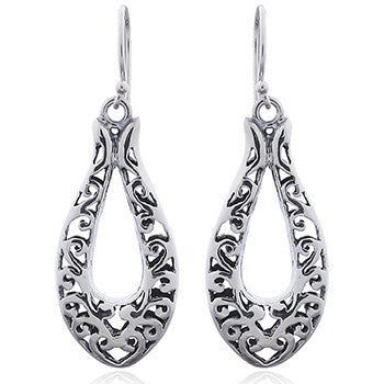 Load image into Gallery viewer, Filigree Dangle Earrings, Sterling Silver
