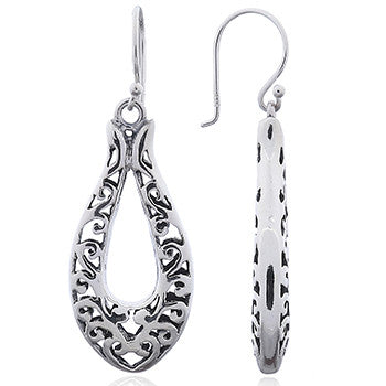 Load image into Gallery viewer, Filigree Dangle Earrings, Sterling Silver
