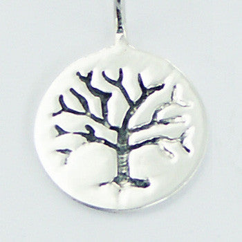 Load image into Gallery viewer, Stamped Tree Earrings, Sterling Silver
