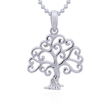 Tree with Curly Branches Pendant, Sterling Silver