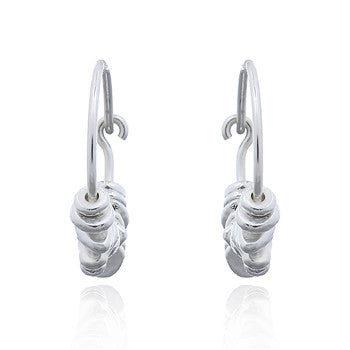 Load image into Gallery viewer, Hoop Earrings with Unique Hanging Beads, Sterling Silver
