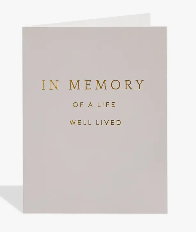 In Memory of a Life Well Lived Sympathy Card – Shop Green Gecko