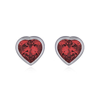 Load image into Gallery viewer, Sparkle Heart Stud Earrings, Sterling Silver
