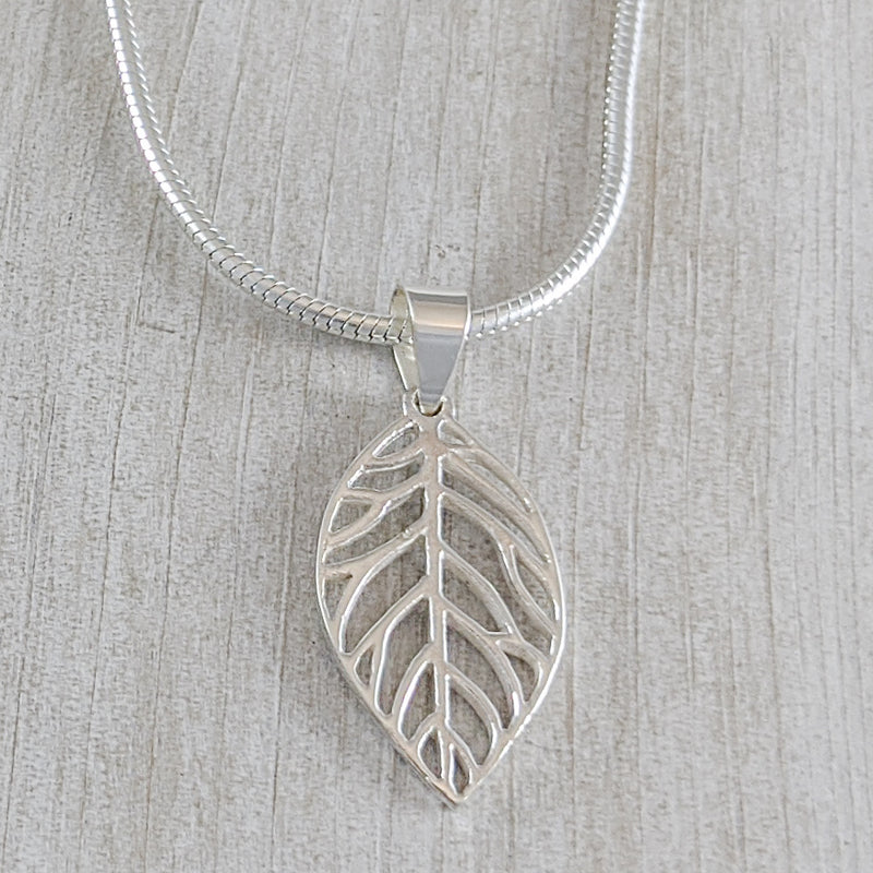 Load image into Gallery viewer, Large Leaf Pendant, Sterling Silver
