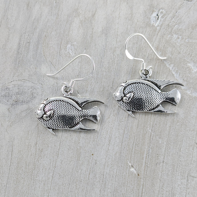 Tropical Fish Earrings in Sterling Silver