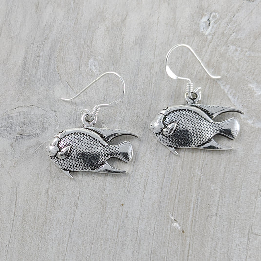Tropical Fish Earrings, Sterling Silver